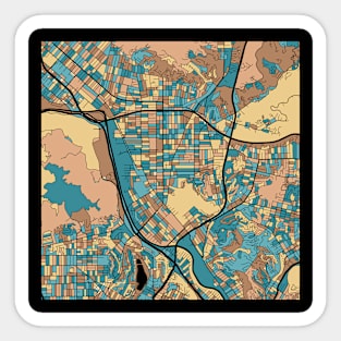 Glendale Map Pattern in Mid Century Pastel Sticker